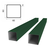 Столб GL 60x60x2,0 Colority Black окрашенный RAL 6005